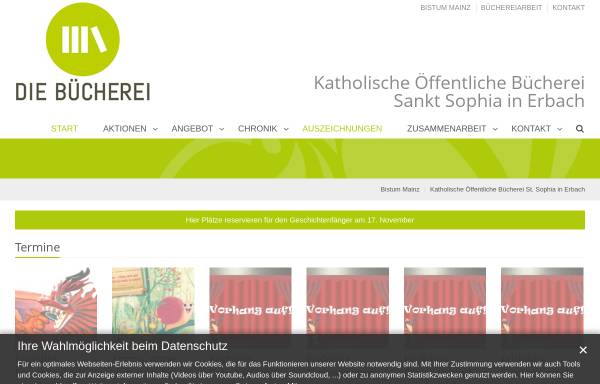 Vorschau von www.koeberbach.de, Katholische Öffentliche Bücherei Erbach