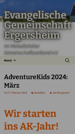 Vorschau der mobilen Webseite evg-ergersheim.de, Evangelische Gemeinschaft Ergersheim