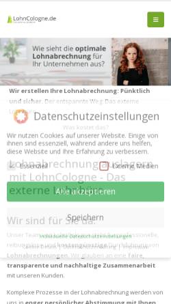Vorschau der mobilen Webseite www.lohncologne.de, LohnCologne - Katharina Schumacher