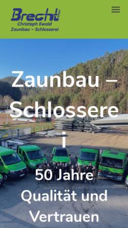 Vorschau der mobilen Webseite brecht-zaunbau.de, Brecht GmbH Zaunbau