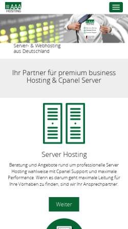 Vorschau der mobilen Webseite www.aaahosting.de, AAA-Hosting