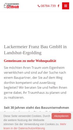 Vorschau der mobilen Webseite www.bauunternehmen-landshut.de, Bauunternehmen Franz Lackermeier