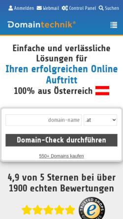 Vorschau der mobilen Webseite www.domaintechnik.at, Domaintechnik.at, Ledl.net GmbH