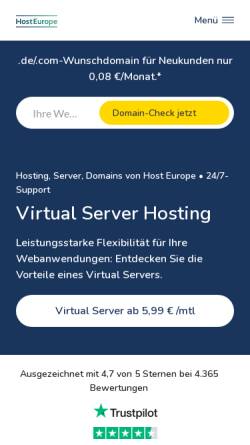 Vorschau der mobilen Webseite www.hosteurope.de, Host Europe GmbH