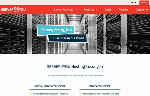 Vorschau von www.server4you.de, Server4you.de, BSB Service GmbH