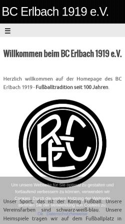 Vorschau der mobilen Webseite www.bcerlbach.de, BC Erlbach 1919 e.V.
