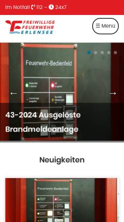 Vorschau der mobilen Webseite feuerwehr-langendiebach.de, Freiwillige Feuerwehr Langendiebach e.V.