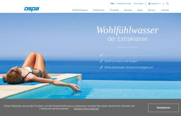 Vorschau von www.ospa-schwimmbadtechnik.de, Ospa Apparatebau Pauser GmbH & Co. KG