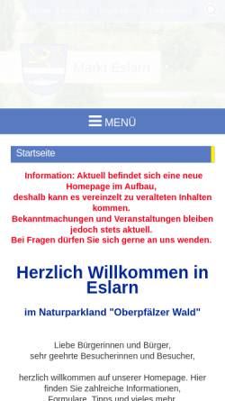 Vorschau der mobilen Webseite www.eslarn.de, Eslarn