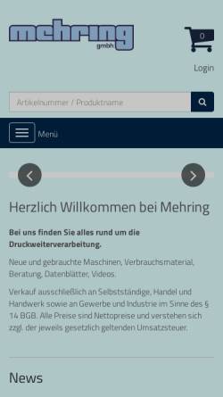 Vorschau der mobilen Webseite www.druckweiterverarbeitung.de, Mehring GmbH