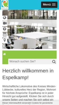Vorschau der mobilen Webseite www.espelkamp.de, Stadt Espelkamp