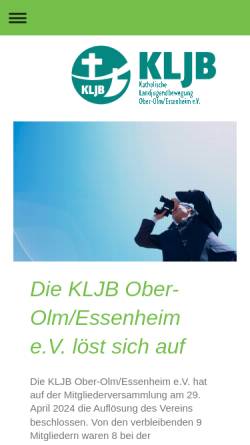 Vorschau der mobilen Webseite www.kljb-online.de, Katholische Landjugendbewegung Ober-Olm/Essenheim e.V.