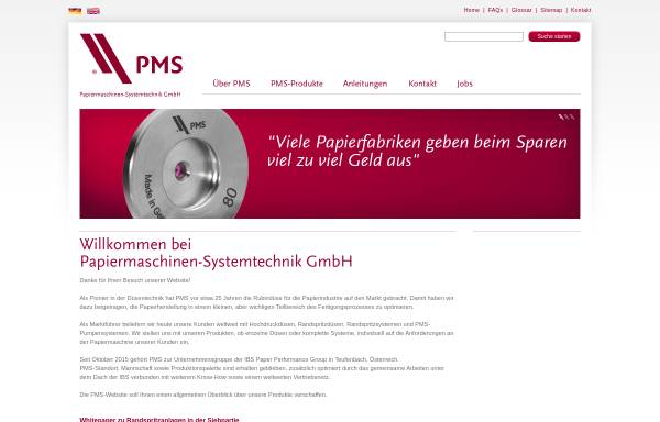 Vorschau von rubynozzle.com, PMS Papiermaschinen-Systemtechnik GmbH