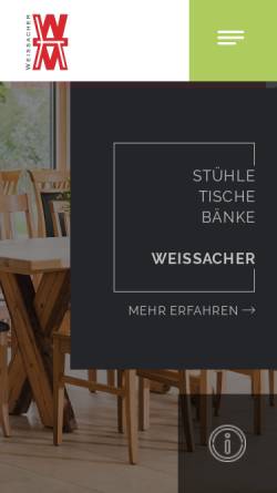 Vorschau der mobilen Webseite www.weissacher.de, Richard Weißacher GmbH