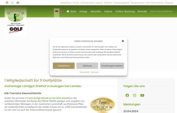 Vorschau von www.golf-absolute.de, Golfanlage Landgut Dreihof
