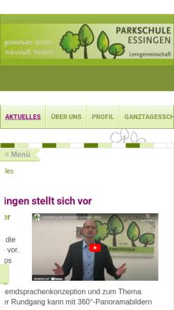 Vorschau der mobilen Webseite www.parkschule-essingen.de, Parkschule Essingen