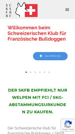 Vorschau der mobilen Webseite www.suisse-bully.ch, Schweizerischer Klub für französische Bulldoggen