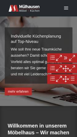 Vorschau der mobilen Webseite www.moebelhaus-muelhausen.de, Mülhausen GmbH