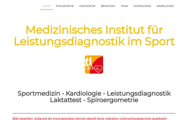 Vorschau von www.sport-med-kl.de, Medizinisches Institut für Leistungsdiagnostik im Sport