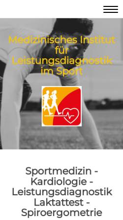 Vorschau der mobilen Webseite www.sport-med-kl.de, Medizinisches Institut für Leistungsdiagnostik im Sport