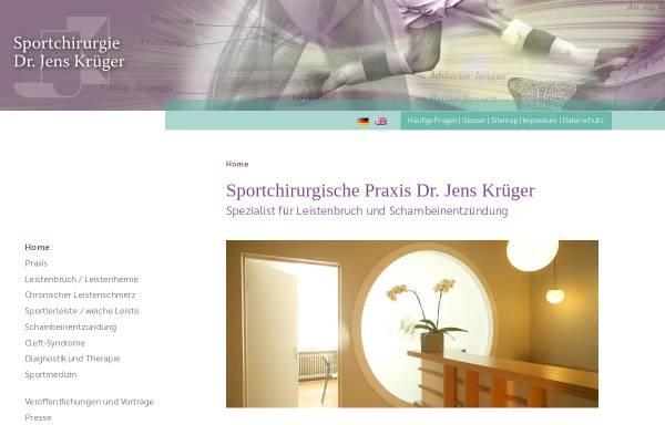 Vorschau von praxis-krueger.com, Sportchirurgie Dr. Jens Krüger