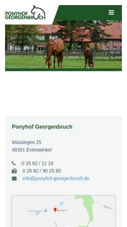 Vorschau der mobilen Webseite www.ponyhof-georgenbruch.de, Ponyhof Georgenbruch