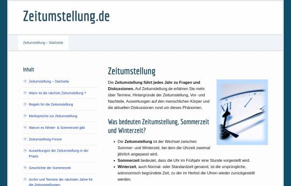 Vorschau von www.zeitumstellung.de, Zeitumstellung.de: Sommerzeit und Winterzeit