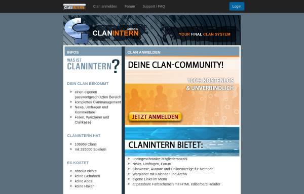 Vorschau von www.clanintern.de, Clanintern