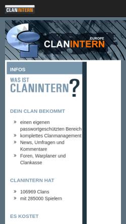 Vorschau der mobilen Webseite www.clanintern.de, Clanintern