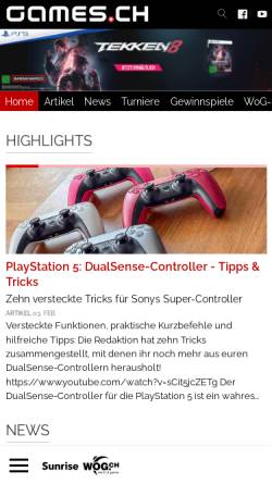 Vorschau der mobilen Webseite game7.de, Game7