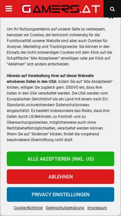Vorschau der mobilen Webseite www.gamers.at, Gamers.at