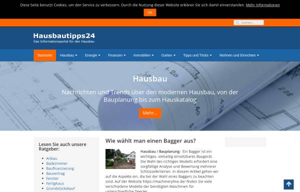 Vorschau von www.hausbautipps24.de, Hausbau Ratgeber
