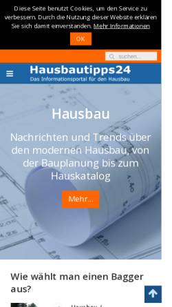 Vorschau der mobilen Webseite www.hausbautipps24.de, Hausbau Ratgeber