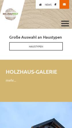 Vorschau der mobilen Webseite www.holzbauwelt.de, Holzfertighausbau