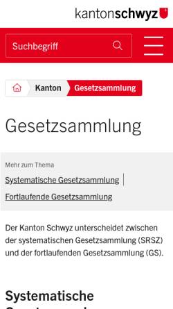 Vorschau der mobilen Webseite www.sz.ch, Schwyzer Gesetzsammlung