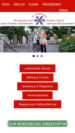 Vorschau der mobilen Webseite www.blindenzentrum.bz.it, Blindenzentrum St. Raphael