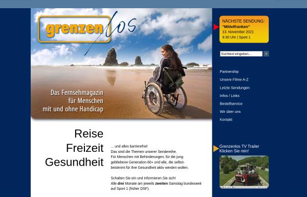 Vorschau von www.fernsehmagazin-grenzenlos.de, Grenzenlos - Reisemagazin