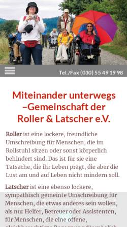 Vorschau der mobilen Webseite rollerundlatscher.de, Miteinander Unterwegs - Gemeinschaft der Roller und Latscher e. V.