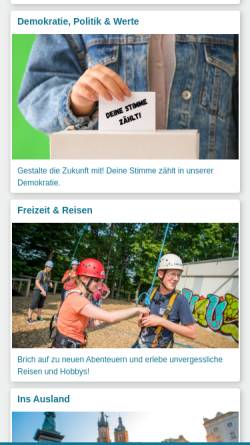 Vorschau der mobilen Webseite www.jugendnetz.de, Jugendnetz Baden-Württemberg