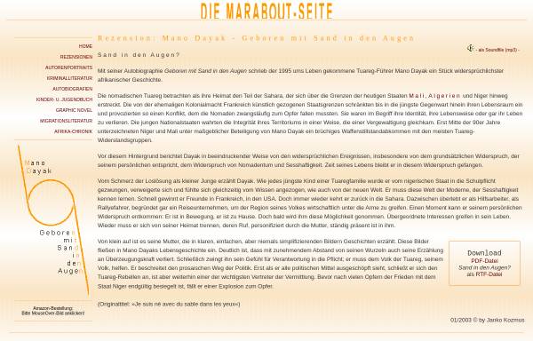 Vorschau von www.marabout.de, Mano Dayak: Geboren mit Sand in den Augen
