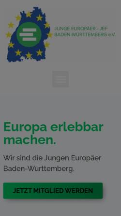 Vorschau der mobilen Webseite www.jef-bw.de, Junge Europäer - JEF Baden-Württemberg