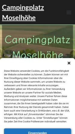 Vorschau der mobilen Webseite campingplatz-moselhoehe.de, Campingplatz Moselhöhe