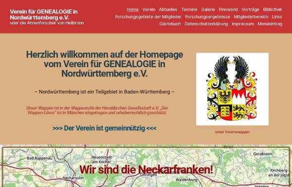 Vorschau von www.genealogie-nordwuerttemberg.de, Verein für Genealgie in Nordwürttemberg e.V.