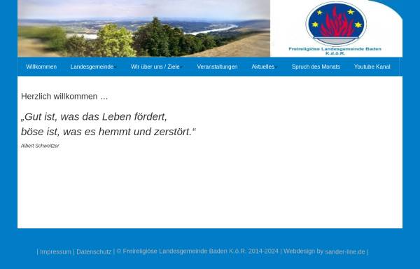Vorschau von www.freireligioese-baden.de, Freireligiöse Landesgemeinde Baden