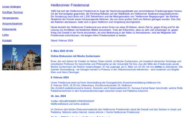 Vorschau von www.friedensrat.de, Friedensrat Heilbronn