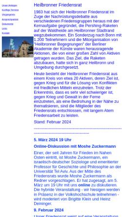 Vorschau der mobilen Webseite www.friedensrat.de, Friedensrat Heilbronn
