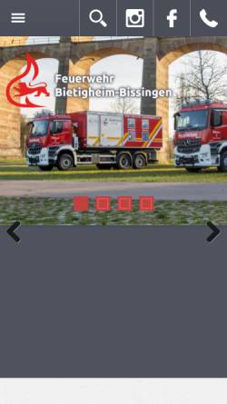 Vorschau der mobilen Webseite www.ff-bietigheim-bissingen.de, Freiwillige Feuerwehr Bietigheim-Bissingen