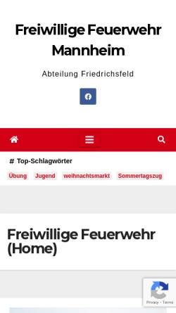 Vorschau der mobilen Webseite www.ff-friedrichsfeld.de, Freiwillige Feuerwehr Mannheim, Abteilung Friedrichsfeld