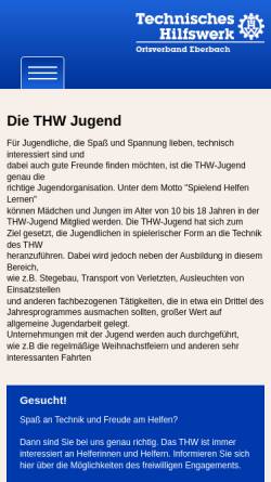 Vorschau der mobilen Webseite www.thw-jugend-eberbach.de, THW-Jugend Eberbach