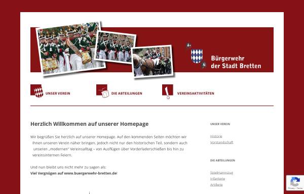 Vorschau von www.buergerwehr-bretten.de, Historische Bürgerwehr der Stadt Bretten e.V.